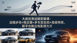 大叔丝滑运镜剪辑课:运镜步伐+稳定器+多车型实拍+高级特效,新手也能出电影感大片-世康聊项目