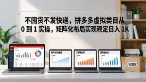 不囤货不发快递,拼多多虚拟类目从 0 到 1 实操,矩阵化布局实现稳定日入 1K-世康聊项目