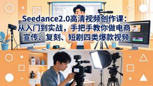 Seedance2.0高清视频创作课：从入门到实战，手把手教你做电商、宣传、复刻、短剧四类爆款视频-世康聊项目