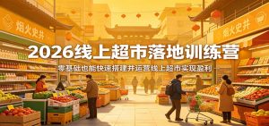 2026线上超市落地训练营，零基础也能快速搭建并运营线上超市实现盈利-世康聊项目