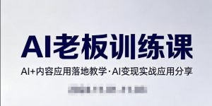 内容AI老板训练课，AI+内容应用落地教学，AI变现的实战应用分享-世康聊项目