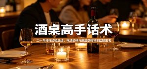 酒桌高手话术：二十年接待经验总结，吃透规律与底层逻辑秒变话题王者-世康聊项目