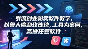 引流创业粉卖软件教学，以鲁大魔和玫瑰工具为案例，可做任意软件-世康聊项目