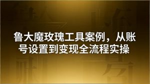 引流创业粉卖软件教学：鲁大魔玫瑰工具案例，从账号设置到变现全流程实操-世康聊项目