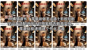 AI橘猫道长茅山道士短剧教程｜零基础傻瓜式操作，AI一键生成古风玄幻爆款短视频快速变现-世康聊项目