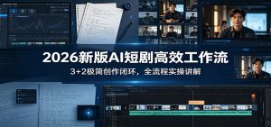 2026新版AI短剧高效工作流：3+2极简创作闭环，全流程实操讲解-世康聊项目