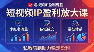 短视频IP盈利放大课：小红书流量+私域成交+带徒体系，私教陪跑助力稳定盈利-世康聊项目