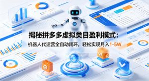 揭秘拼多多虚拟类目盈利模式：机器人代运营全自动闭环，轻松实现月入1-5W-世康聊项目