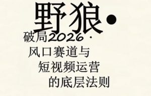 野狼团队·多平台实操运营课，覆盖AI口播、服装、好物、漫剪等热门玩法(更新4月)-世康聊项目