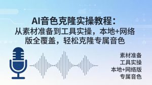 AI音色克隆实操教程：从素材准备到工具实操，本地+网络版全覆盖，轻松克隆专属音色-世康聊项目