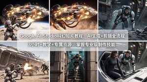 Google AI Studio科幻短片教程：AI生成+剪辑全流程，3小时+教学+专属资源，掌握专业级制作技能-世康聊项目