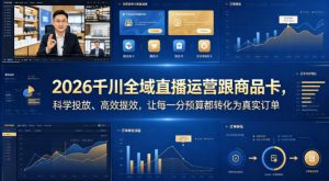 2026千川全域直播运营跟商品卡，科学投放、高效提效，让每一分预算都转化为真实订单-世康聊项目
