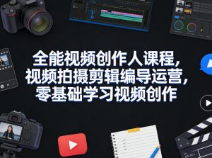 全能视频创作人课程，视频拍摄剪辑编导运营，零基础学习视频创作(更新2026年4月)-世康聊项目