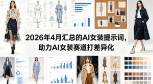 2026年4月汇总的AI女装提示词，助力AI女装赛道打差异化-世康聊项目
