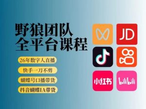 野狼团队2026新版全平台短视频带货教学，打开流量突破口，开始Ai带货(更新26年4月25日)-世康聊项目