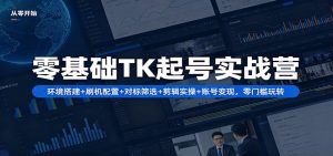 零基础TK起号实战营：环境搭建+ 刷机配置+对标筛选+剪辑实操+账号变现，零门槛玩转-世康聊项目