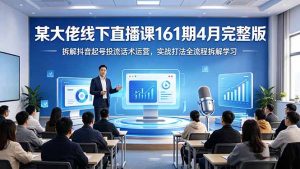 某大佬线下直播课161期4月完整版，拆解抖音起号投流话术运营，实战打法全流程拆解学习-世康聊项目