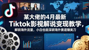 某大佬的4月最新Tiktok影视解说变现教学，解锁海外流量，小白也能深耕海外赛道賺美刀-世康聊项目